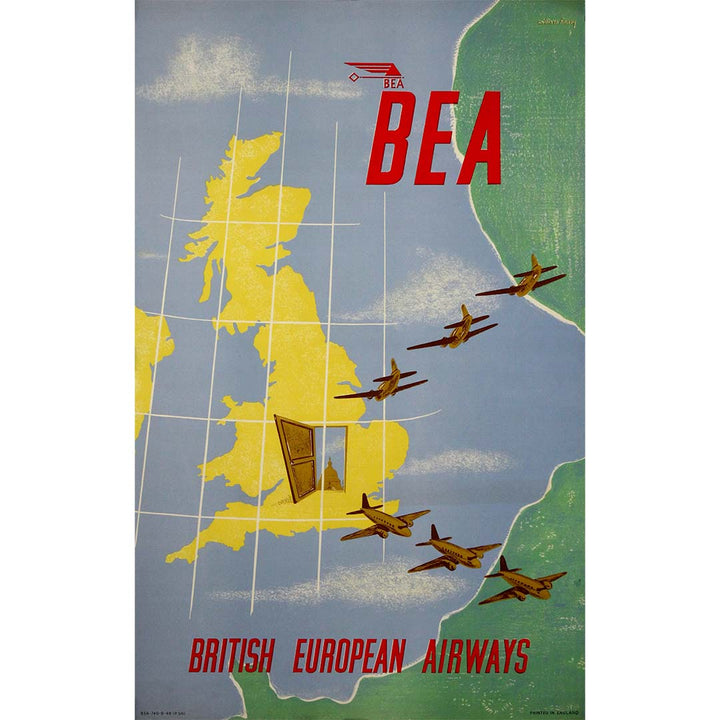 POSTER HQ 40x60cm d'une AFFICHE VINTAGE AVIATION COMPAGNIE TAA VISCOUNT